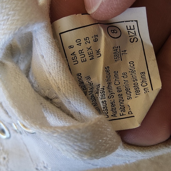 American Eagle White Lace Women's Sneakers Size 8 - Picture 6 of 10